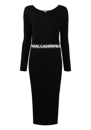 Karl Lagerfeld logo-print knitted dress - Black