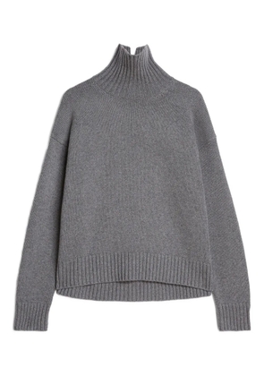 Jil Sander high-neck ribbed-cuff sweater - Grey