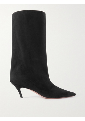Amina Muaddi - Fiona Suede Boots - Black - IT35,IT36,IT36.5,IT37,IT37.5,IT38,IT38.5,IT39,IT39.5,IT40,IT40.5,IT41,IT42