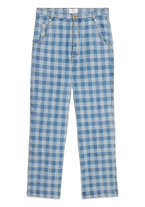 AMI Paris Alex-fit checkered straight jeans - Blue
