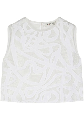 Ports 1961 lace-detailing top - White