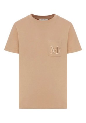 'S Max Mara logo-embroidered cotton T-shirt - Neutrals