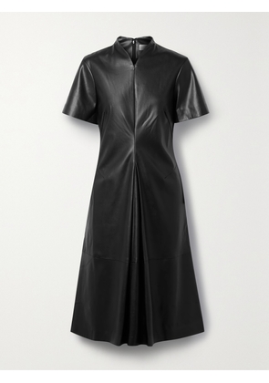 Proenza Schouler White Label - Ester Pleated Vegan Leather Midi Dress - Black - US0,US2,US4,US6,US8,US10,US12