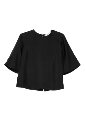 Róhe short-sleeve silk top - Black