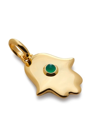 Monica Vinader Hamsa Hand onyx pendant charm - Gold