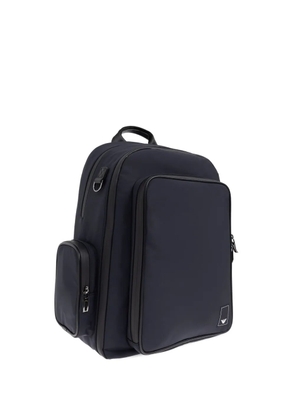 Emporio Armani logo-patch adjustable backpack - Blue
