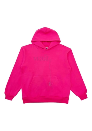 SP5DER rhinestone-embellished hoodie - Pink