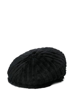 Tagliatore pleated velvet beret - Black