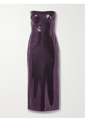 Alex Perry - Strapless Sequined Crepe Midi Dress - Purple - UK 4,UK 6,UK 8,UK 10,UK 12,UK 14