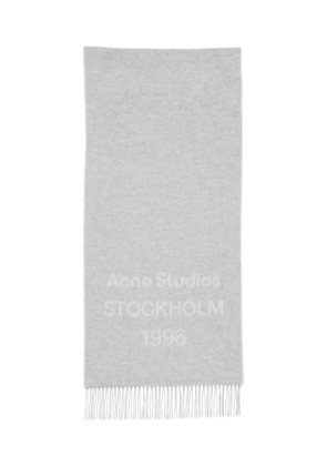Acne Studios logo-embellished wool scarf - Grey