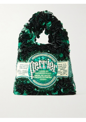 Anya Hindmarch - Perrier Embellished Embroidered Recycled-satin Tote - Green - One size