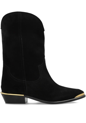 ISABEL MARANT metallic-toe suede boots - Black