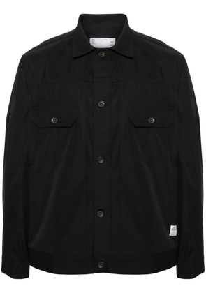 sacai poplin-texture shirt jacket - Black