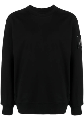 Moose Knuckles Brooklyn logo plaque cotton sweatshirt - Black
