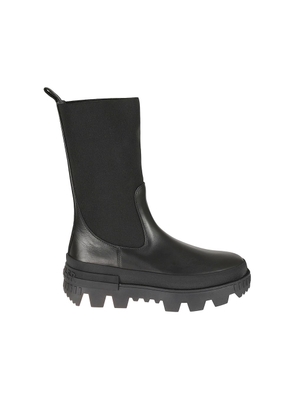 Moncler Black Calfskin Ankle Boots - EU37/US7