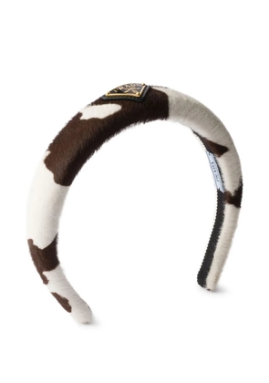 Prada cow-print headband - White