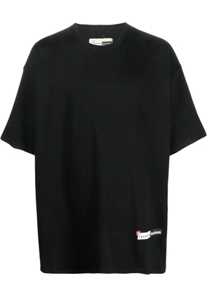 INCOTEX RED X FACETASM stripe-detail short-sleeved T-shirt - Black