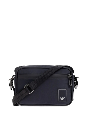 Emporio Armani logo-patch messenger bag - Blue