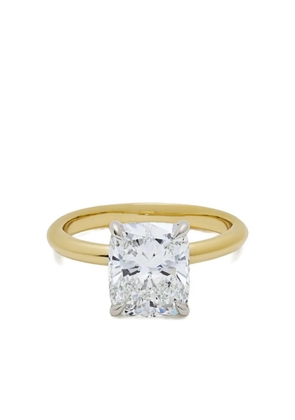 Jewels Aficionado 18K yellow gold and platinum diamond ring