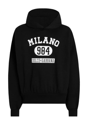 Dolce & Gabbana long-sleeve front-print hoodie - Black