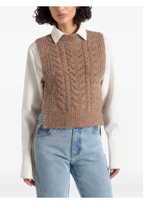 Manière De Voir Danya cable tie knit top - Neutrals