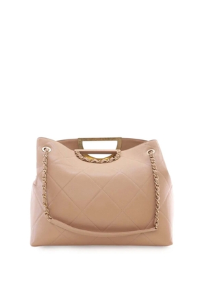 CHANEL Pre-Owned 2019 Quilted Caviar A Real Catch Shopping Tote satchel - Brown