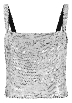 Dolce & Gabbana sequin-embellished cropped top - Silver