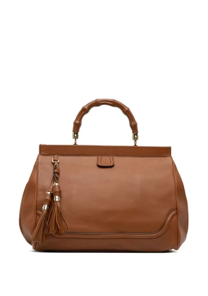 Gucci Pre-Owned 2016-2025 Medium Calfskin Bold Bamboo Top Handle handbag - Brown