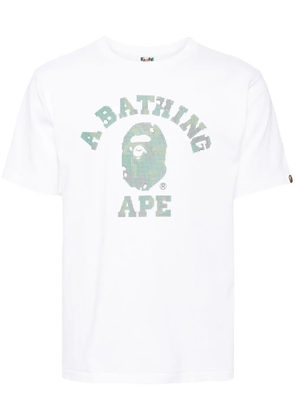 A BATHING APE® logo print T-shirt - White