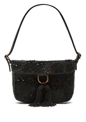 MALIPARMI beaded tassel shoulder bag - Black