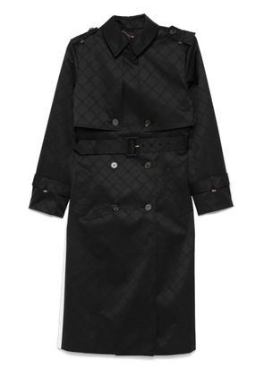 Elisabetta Franchi jacquard trench coat - Black