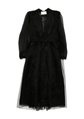 Quetsche printed semi-sheer coat - Black