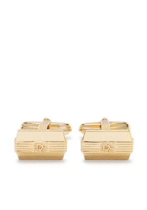 Christian Dior Pre-Owned 1980s logo-embossed polished cufflinks - Gold