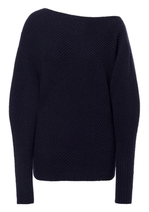 Philosophy Di Lorenzo Serafini asymmetric ribbed-knit jumper - Blue