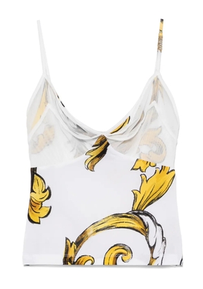 Versace Jeans Couture Barocco mesh top - White
