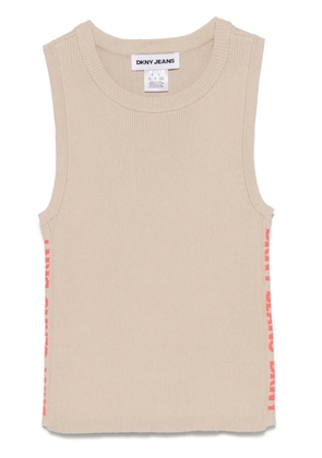 DKNY logo-trim vest - Neutrals