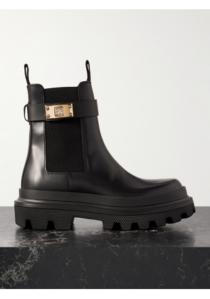 Dolce & Gabbana - Embellished Leather Chelsea Boots - Black - IT36,IT36.5,IT37,IT37.5,IT38,IT38.5,IT39,IT39.5,IT40,IT40.5,IT41