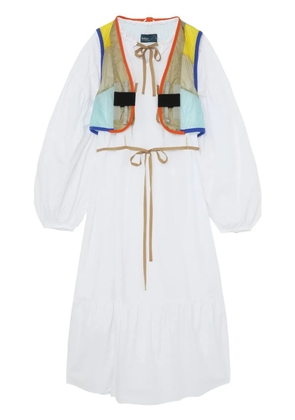 Kolor layered cotton midi dress - White