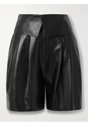 Salon 1884 - + Net Sustain Marca Layered Leather Shorts - Black - FR 34,FR 36,FR 38