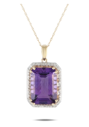 LB Exclusive 14K yellow gold amethyst and diamond necklace