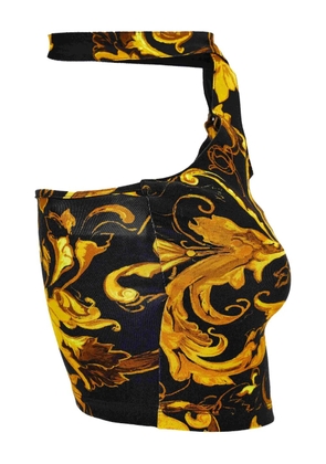 Versace Jeans Couture baroque-print halterneck top - Black