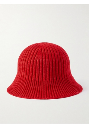 Arch4 - Xander Ribbed Cashmere Bucket Hat - Red - One size
