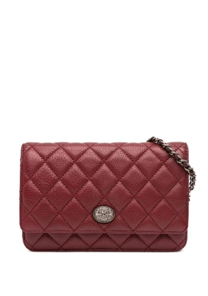 CHANEL Pre-Owned 2014 CC Quilted Caviar Wallet on Chain crossbody bag - Red