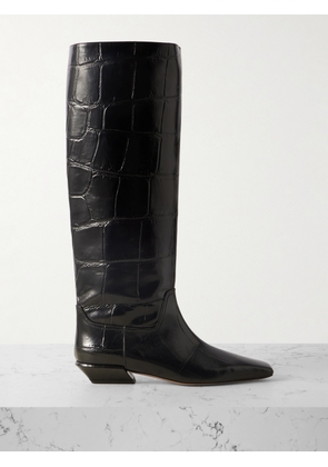 Paris Texas - Bettina Croc-effect Leather Boots - Black - IT35,IT36,IT36.5,IT37,IT37.5,IT38,IT38.5,IT39,IT39.5,IT40,IT40.5,IT41,IT41.5,IT42