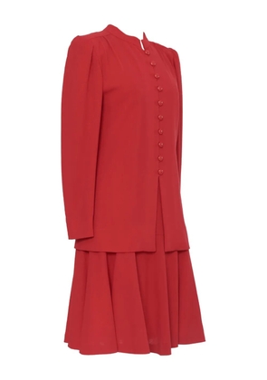 Vintage wool crepe suit - Red