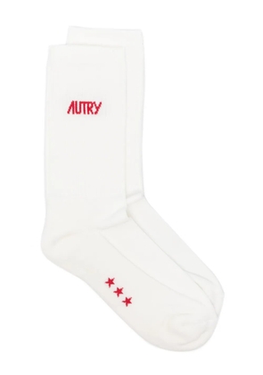 Autry logo-intarsia socks - White