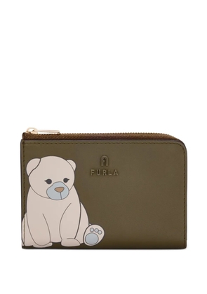 Furla bear-print zip-around wallet - Green