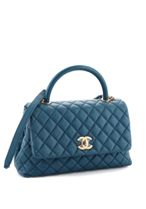 CHANEL Pre-Owned Coco Top Handle Bag Quilted Caviar Small crossbody bag - Blue