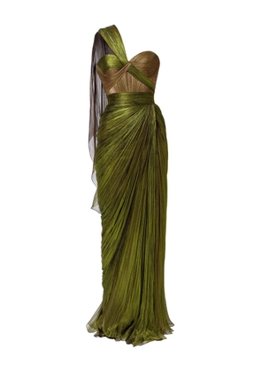 Iris Serban draped one-shoulder dress - Green