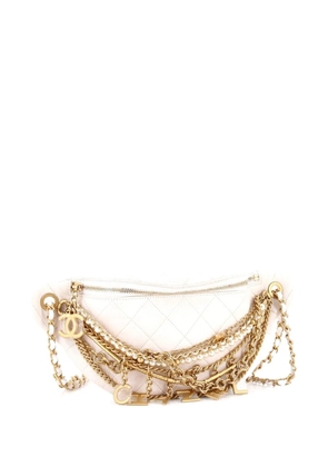 CHANEL Pre-Owned All About Chains Waist Bag Quilted Lambskin belt bag - White